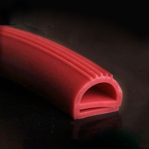 e Shape Silicone Rubber Sealing Strip Oven Door Seals High Temperature Heat Resistant Strip 5M Red ► Photo 1/3