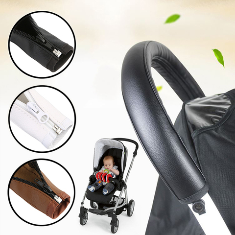 PU Leather Baby Stroller Handle Cover Infant Stroller Accessories Pram Pushchair Handle Protective Cover For Armrest Covers ► Photo 1/6