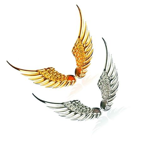 1Pair 3D Stereo Metal Angel Wing Car Stickers Decoration Badge Emblem Chrome Car Auto Sticker Decal Car 3d Big Wings Car Sticker ► Photo 1/6