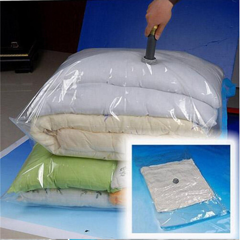 ISKYBOB Vacuum Transparent Plastic Storage Bag Airtight Reusable Compressed Clothes Organizer Space Saving Seal Bags for Quilts ► Photo 1/6