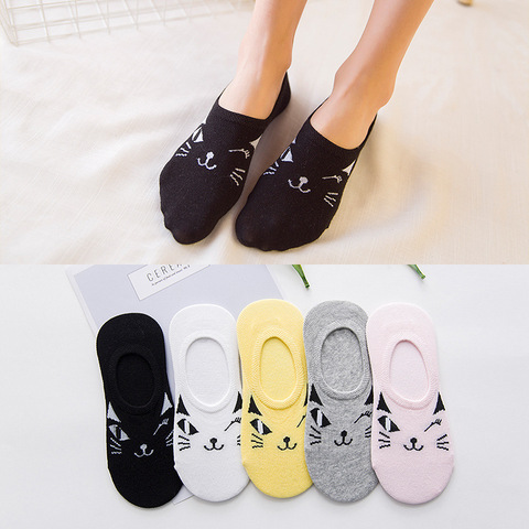 CAT Warm comfortable cotton bamboo fiber girl women's socks ankle low female invisible color girl boy hosier 1pair=2pcs WS114 ► Photo 1/6