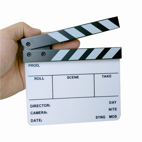 Studio Camera Photography Video Acrylic Small Clapboard Dry Erase Director Film Movie Clapper Board Slate (6.3x5.5