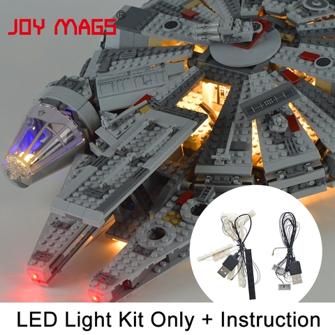 JOY MAGS Only Led Light Up Kit For 75105 Star War Millennium Force Awakening Falcon Compatile With 05007/79211/10467 ► Photo 1/6