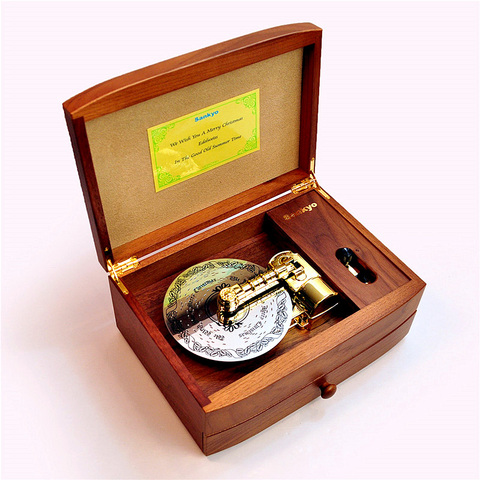 22 note wooden disc music box with 3 discs electronic type rotating music box Christmas souvenir gifts home collection ► Photo 1/1