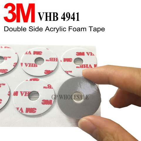 3M VHB 4941 Strong self adhesive Double Sided Sticky Pad Mounts Pads Washers Centre Hole For Pop Up Phone Holder round 30mm ► Photo 1/1