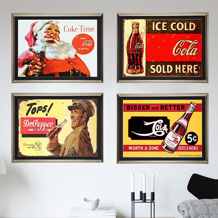 living room artwork decor Coca Cola Coke Sign Drink metal tin sign