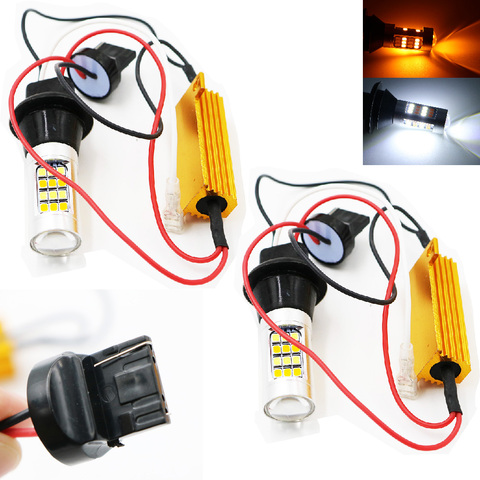 2x T20 7440 50W 2835 42SMD Error Free Canbus LED DRL Daytime Running Lights & Front Turn Signals All in One T20 7440 Turn Light ► Photo 1/1