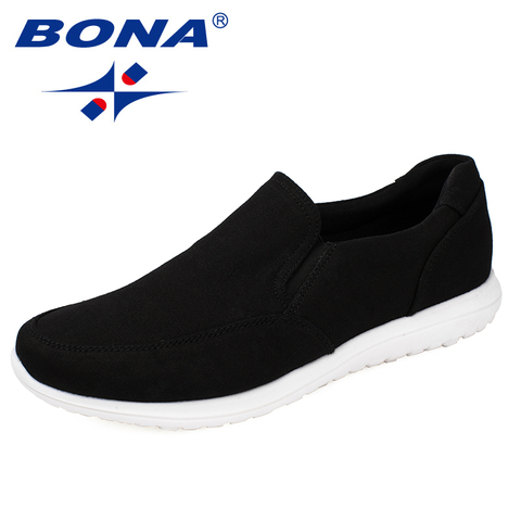 BONA New Typical Style Men Canvas Shoes With Elastic Band Men Footwear EVA Outsole Comfortable Shoes Light Fast Free Shipping ► Photo 1/6