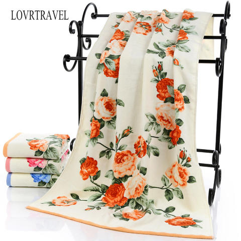 2022 New Luxury 100% Cotton Towel with Bath Towels New Women Peony Beach Towel Bathroom Set for Family Guest Bathrooms Gym ► Photo 1/6