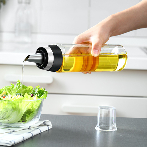 Premium Olive Oil Bottle No Drip Glass Oil Pourer Kitchen Olive Oil Container Vinegar Measuring Spout Bottle 350ML & 500ML ► Photo 1/6