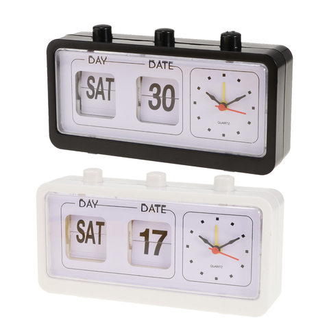 Retro Flip Alarm Clock Desk Top Beside Clock with Calendar Display Home Room Decor Kids Children Gifts ► Photo 1/6