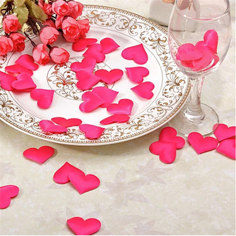 cheap! 50pcs Heart fabic 2x1.5cm / 3.5x3.5cm Wedding Party Confetti Table Decoration baby shower birthday party decor Supplies ► Photo 1/6