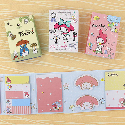 1 PC Kawaii Totoro Cute Melody 6 Folding Memo Pads Sticky Notes N Times Posted Gift Stationery ► Photo 1/6