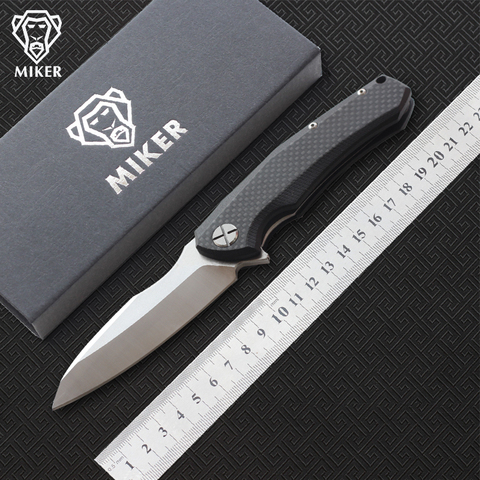 Free shipping,MIKER Redesign ZT0850 Folding knife Blade:D2(satin/Black stonewash) Handle: Carbon fiber Plane bearing,outdoor EDC ► Photo 1/1