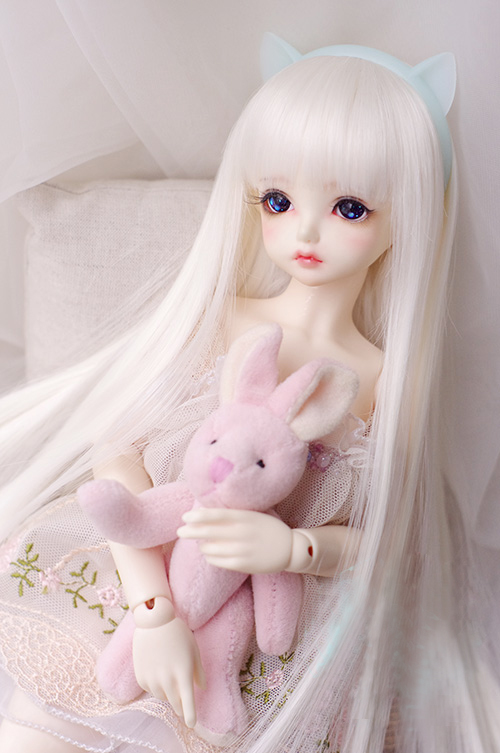 7-8 1/4 BJD White Straight Cool Long Ancient Wig LUTS Doll SD DZ DOD MSD Hair 