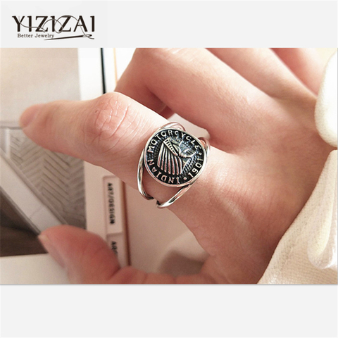 Brand Vintage Steampunk Silverplating Indian Skull Motorcycle Finger Ring Men Women Rock Biker Male Rings Jewelry Drop shipping ► Photo 1/6