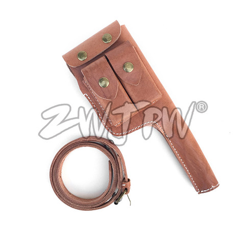 WWII WW2 Mauser C96 Leahter Holster With Strap Army Square Head Brown CN/103113 ► Photo 1/1