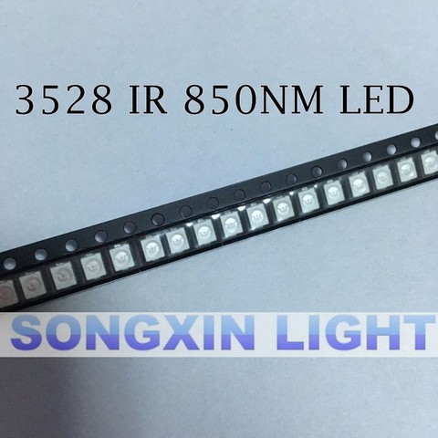 50pcs  IR 3528 SMD LED 850nm Infrared led diode Night Vision smt light diode 3.5*2.8*1.9mm ► Photo 1/2