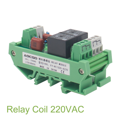 2 channel T73 AC 220V DIN Rail Mount Relay Module ► Photo 1/5