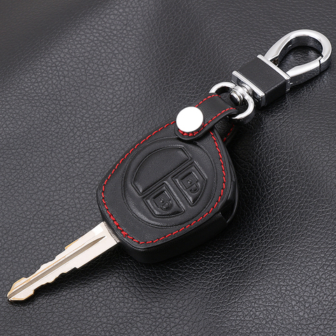 2 Button Remote Leather Key Case For Suzuki SX4 Swift Grand Vitara Liana Keychain Cover Car Accessories ► Photo 1/4