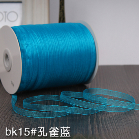 Pretty Peacock blue  (10 Meters/lot) 1/4''(6mm) Organza Ribbons Wholesale Gift Wedding Christmas Decoration Wrapping Ribbons ► Photo 1/6