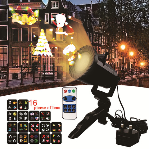 DACHAN 16 Patterns IP65 LED Christmas Laser Snowflake Projector Light For Indoor Outdoor Xmas Disco Lights Home Party Decoration ► Photo 1/6