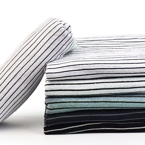 Linen Jersey Fabric Mercerized Cotton Blend Knit Fabric Stripe For t-Shirt Cool Cloth 50*150cm/Piece K302243 ► Photo 1/6