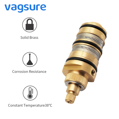 Brass Thermostatic Shower Cartridge Valve Cold & Hot Mixing Valve For Shower Mixer Tap  Shower Bath Thermostat Cartridge ► Photo 1/6