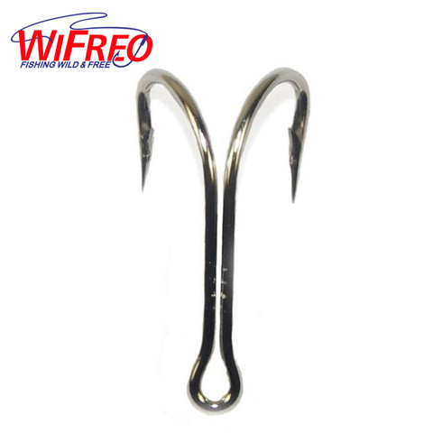 100pcs/lot High Carbon Steel Doule Hook for Fishing Nickle White Sharp Soft Lure Double Fishing Hooks Size 4/0 3/0 2/0 1/0 #1-8 ► Photo 1/1