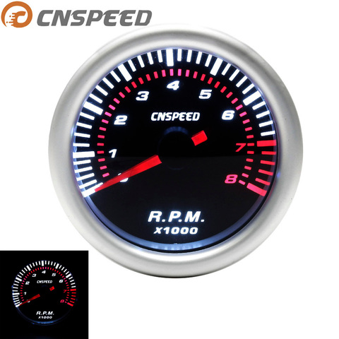 CNSPEED Auto Car Tachometer Tacho Gauge 0~8000 RPM Meter 2 52mm Universal  Car Motor White Led Meter Pointer RPM 12V Gasoline - Price history & Review, AliExpress Seller - ando racing .. Store