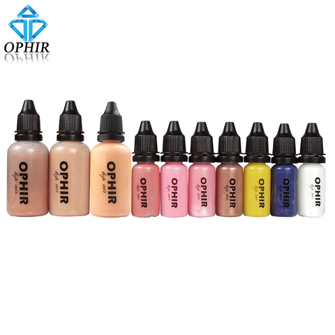 OPHIR 10 Bottles Airbrush Makeup Inks Set with 3 Colors Air Foundation 2x Air Blush 5x Air Eyeshadow for Face Paint Makeup Salon ► Photo 1/6
