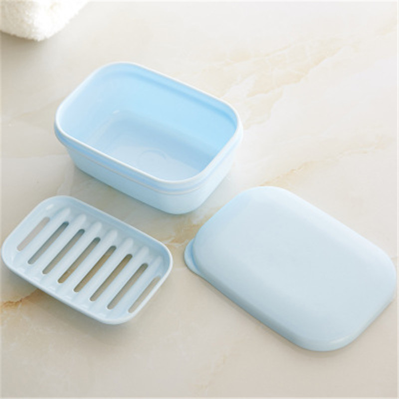 Plastic Bathroom Draining Portable Soap Dish Soap Case Holder Container Soap Box 