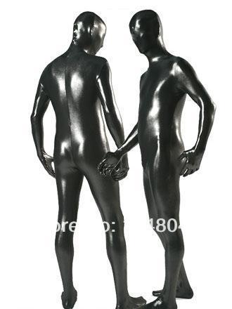 Black Fullbody Catsuit Shiny Metallic Zentai Suit ► Photo 1/1