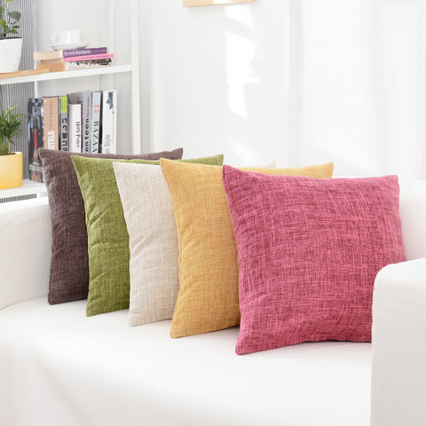 Solid Sofa Waist Cushion Cover Pillow 30x50/40x40/45x45/40x60/50x50/55x55/60x60cm Cheaper Decorative Throw Pillowcase  for Home ► Photo 1/6