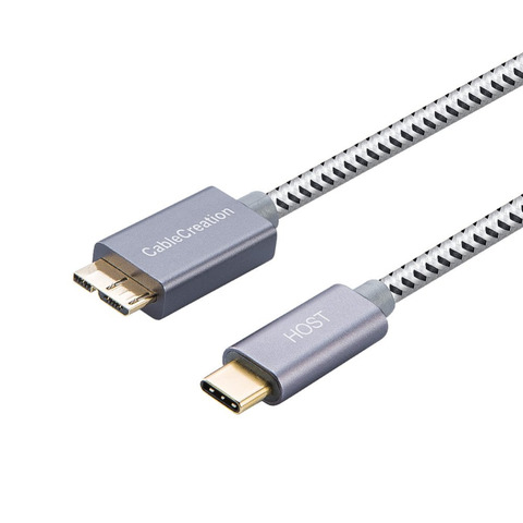 USB-C to Micro-B 3.0 (Gen 2/10G), CableCreation Braided Micro USB 3.1 Type C Cable, Compatible MacBook (Pro), Chromebook Pixel ► Photo 1/6