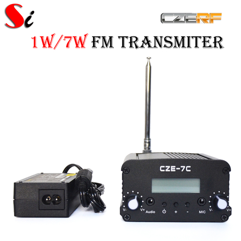 CZE-7C 7W stereo PLL FM transmitter broadcast radio station +PS Ant kit ► Photo 1/6