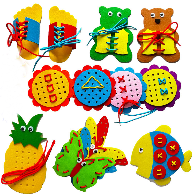Kindergarten Manual Diy Weave Cloth Education-Toys Montessori Teaching Aids Toys 