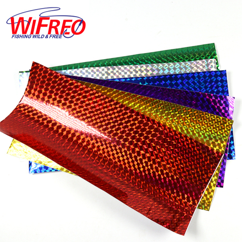 [6 PCS] 10cm X 20cm Holographic Adhesive Film Flash Tape For Lure Making Fly Tying Materail Red Green Blue Silver Purple Green ► Photo 1/6