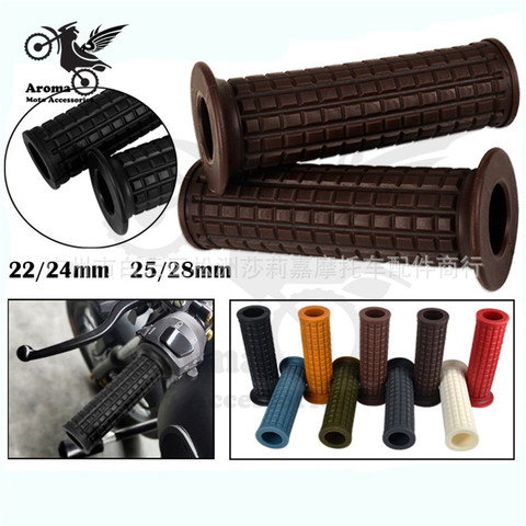 soft rubber retro scooter bar grips classic motorbike handle bar universal vintage moto grips cafe racer motorcycle handlebar ► Photo 1/6