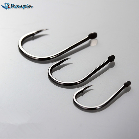 Rompin 50pcs/Box Multiple Sizes High Carbon Steel Fishing Hook Needles Barbed Fishing Hook 1# - 15# Fishing Tackle Accessories ► Photo 1/6