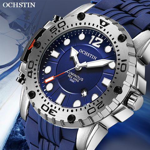 OCHSTIN 2022 Men New Fashion top brand luxury Sport Watch Quartz Waterproof Military Silicone Strap Wrist Watch Clock Relogio ► Photo 1/6
