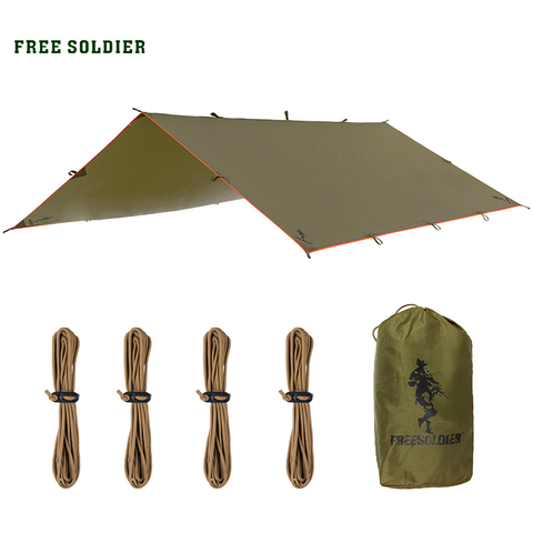 FREE SOLDIER Outdoor sports awning tarp for camping portable shelter sunshade tent waterproof folding PU waterproof with stake ► Photo 1/6