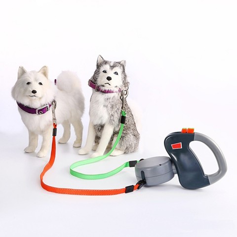 Dual Pet Dog Leash Retractable Walking Leash 3 M Length Double Leashes Pet Products Suit For 22.5KG ► Photo 1/6