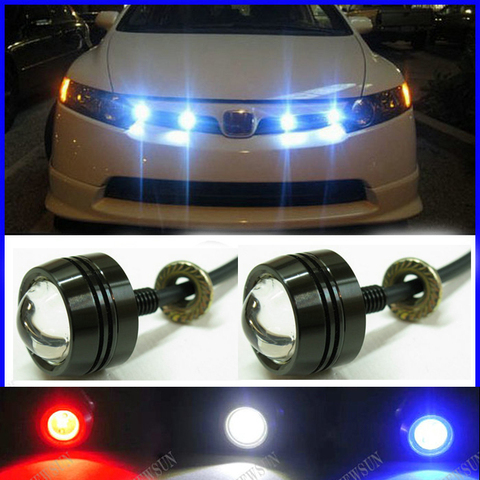 Super Thin Car LED Fog Reverse Light,Newest LED Eagle Eye White Light Daytime Running Tail Backup Light Car Motor ► Photo 1/6