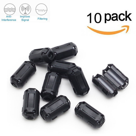 10pcs Clip-on Ferrite Core Ring Bead Anti-interference High-frequency Filter RFI EMI Noise Suppressor Cable Clip (5mm diameter) ► Photo 1/6