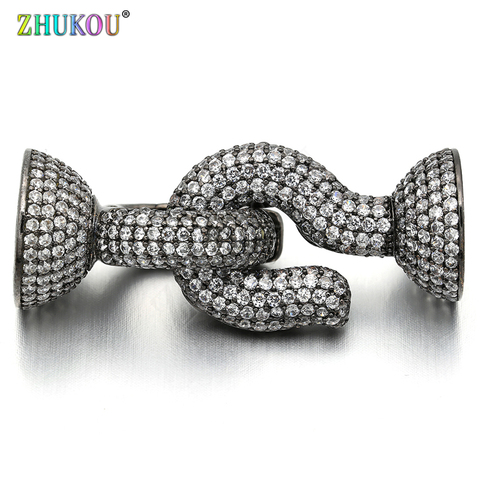 17*40mm Brass Cubic Zirconia Clasps Hooks for DIY Jewelry Findings Accessories, Mixed Color, Model: VK70 ► Photo 1/6