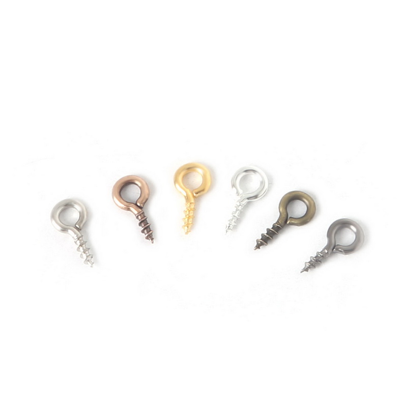 200pcs Small Tiny Mini Eye Pins Eyepins Hooks Eyelets Screw Threaded Iron  Clasps Hooks Jewelry Findings 4*9mm - Price history & Review, AliExpress  Seller - Penney Retail Store