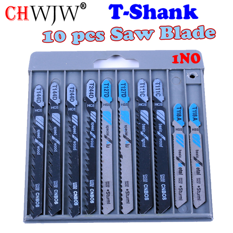 1 packs High Quality 10pcs  Hcs HSS Ground Teeth Straight Cutting T-Shank Jig Saw Blade for Wood ► Photo 1/2