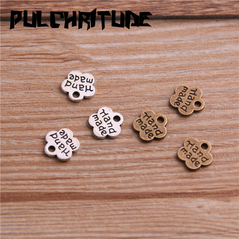 100PCS 8*8mm Metal Alloy Two Color Double Letter Florets Charms Pendants for Jewelry Making DIY Handmade Craft ► Photo 1/6