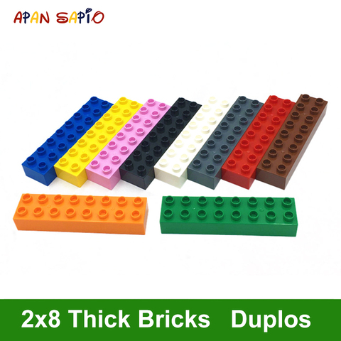 Big Size DIY Building Blocks Thick Figures Bricks 2X8Dot 4PCS Educational Creative Toys for Children Compatible With Brands ► Photo 1/6